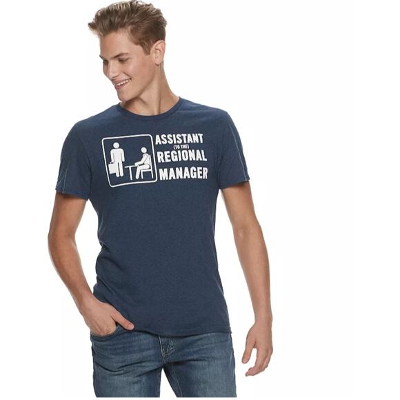 The Office Assistant Logo Blue Graphic Tee Size L - Picture 1 of 6